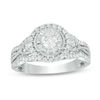 Thumbnail Image 0 of 7/8 CT. T.W. Diamond Frame Twist Shank Vintage-Style Engagement Ring in 14K White Gold