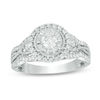 Thumbnail Image 1 of 7/8 CT. T.W. Diamond Frame Twist Shank Vintage-Style Engagement Ring in 14K White Gold