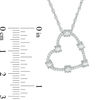 Thumbnail Image 2 of 1/5 CT. T.W. Diamond Station Heart Pendant in 10K White Gold