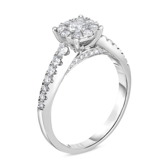 5/8 CT. T.w. Diamond Frame Engagement Ring in 10K White Gold