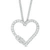Thumbnail Image 1 of Ever Us® 1/4 CT. T.W. Two-Stone Diamond Heart Pendant in 14K White Gold - 19"