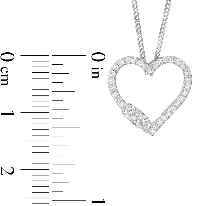 Zales 1/2 Ct. T.W. Certified Diamond Heart Pendant in 14K White Gold