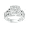 Thumbnail Image 1 of 7/8 CT. T.W. Princess-Cut Diamond Frame Twist Bridal Set in 14K White Gold
