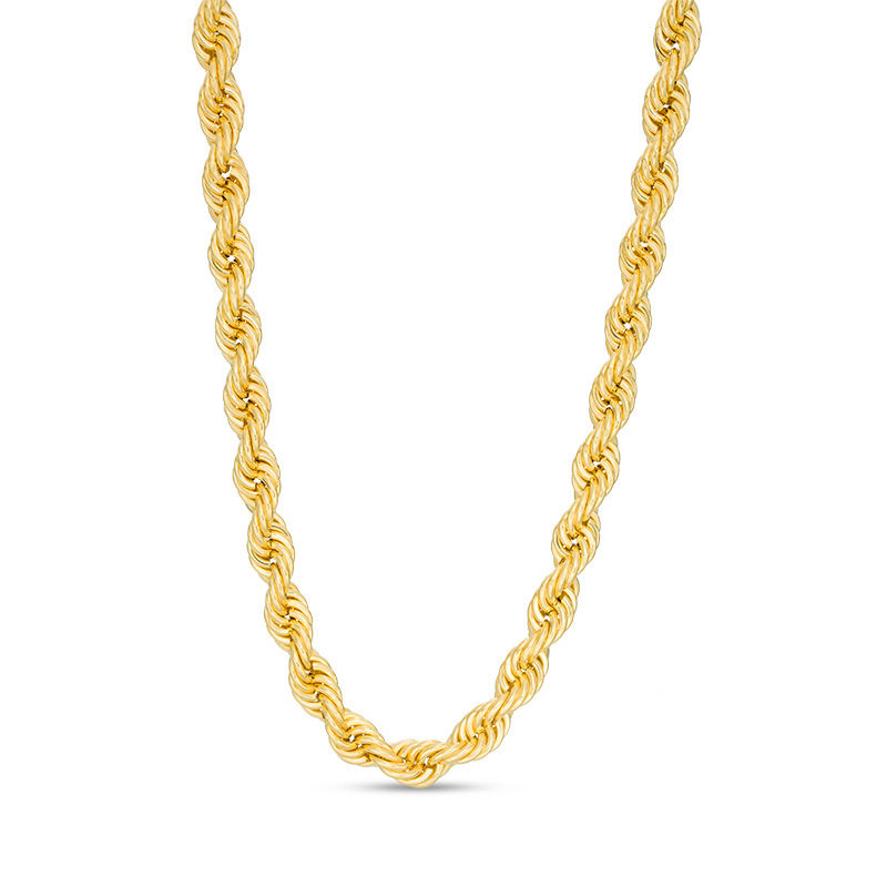 Main Image 1 of Men's 8.5mm Rope Chain Necklace in 10K Gold - 24"