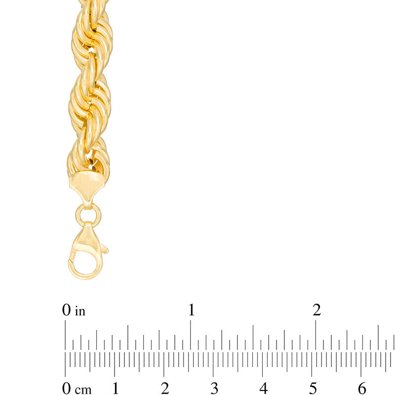 Main Image 2 of Men's 8.5mm Rope Chain Necklace in 10K Gold - 24"