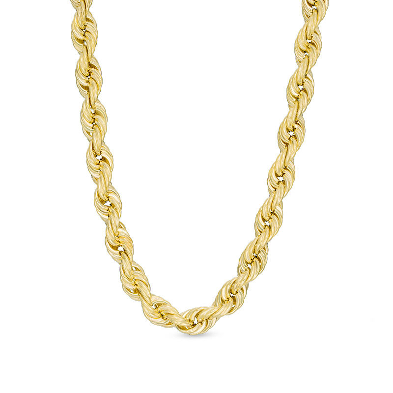 Main Image 1 of Men's 7.0mm Rope Chain Necklace in 10K Gold - 24"