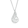 Thumbnail Image 1 of 1/4 CT. T.W. Diamond Flame Pendant in 10K White Gold