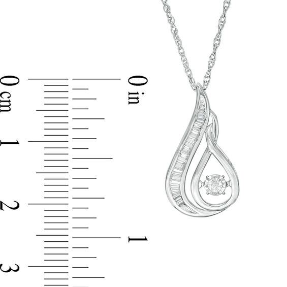 1/4 CT. T.w. Diamond Flame Pendant in 10K White Gold