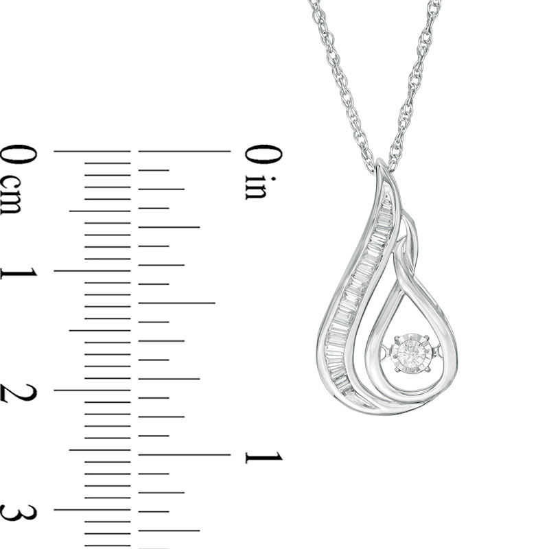 Main Image 2 of 1/4 CT. T.W. Diamond Flame Pendant in 10K White Gold