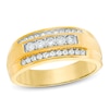 Thumbnail Image 1 of 1/2 CT. T.W. Diamond Three Row Satin Band in 10K Gold