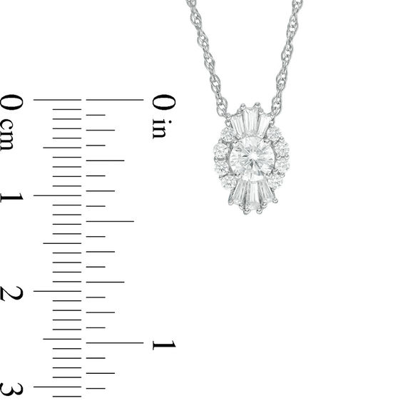 5/8 CT. T.w. Diamond Starburst Pendant in 14K White Gold