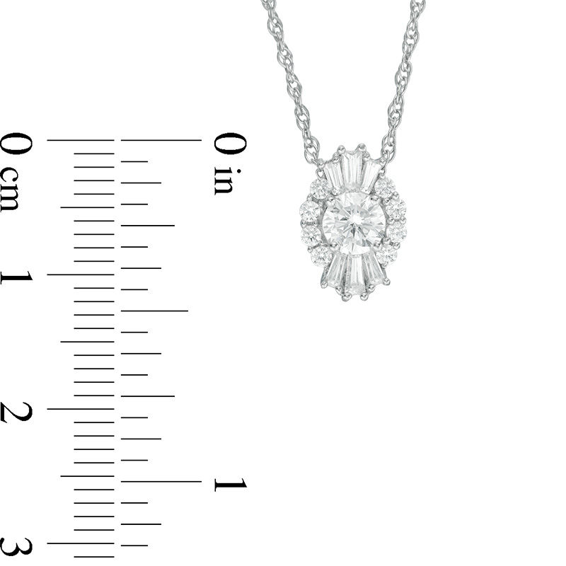 Main Image 2 of 5/8 CT. T.W. Diamond Starburst Pendant in 14K White Gold