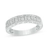 Thumbnail Image 0 of 1/2 CT. T.W. Princess-Cut and Round Diamond Alternating Wedding Band in 14K White Gold