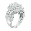 Thumbnail Image 2 of 3 CT. T.W. Princess-Cut Composite Diamond Bypass Frame Engagement Ring in 14K White Gold