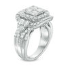 Thumbnail Image 2 of 3 CT. T.W. Quad Princess-Cut Diamond Double Frame Engagement Ring in 14K White Gold