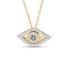 Thumbnail Image 1 of 1/10 CT. T.W. Enhanced Green and White Diamond Eye Pendant in 10K Gold