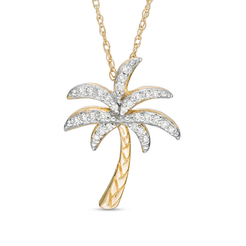 Zoë Chicco 14k Gold Pavé Diamond Palm Tree Necklace – ZOË CHICCO
