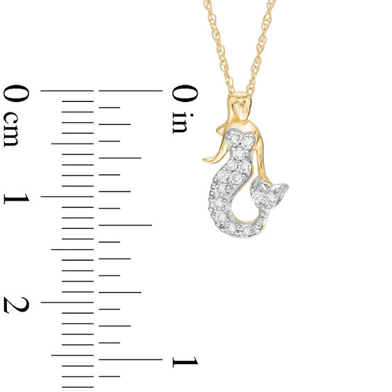 1/10 CT. T.w. Diamond Mermaid Pendant in 10K Gold