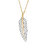 Thumbnail Image 1 of 1/10 CT. T.W. Diamond Feather Pendant in 10K Gold