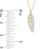 Thumbnail Image 2 of 1/10 CT. T.W. Diamond Feather Pendant in 10K Gold