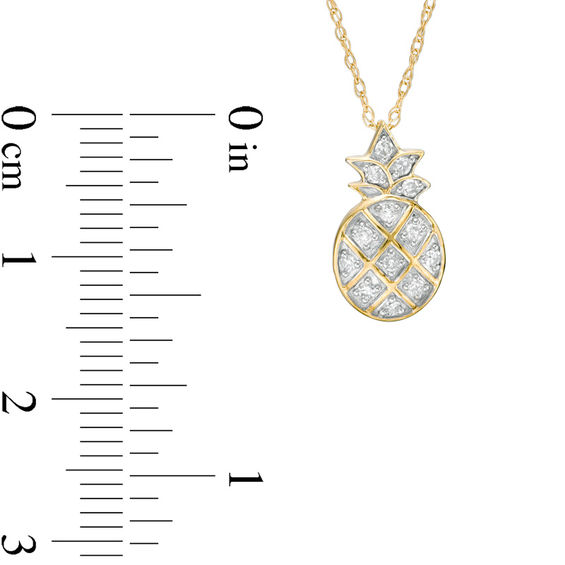 1/10 CT. T.w. Diamond Pineapple Pendant in 10K Gold