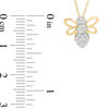 Thumbnail Image 2 of 1/10 CT. T.W. Diamond Bee Pendant in 10K Gold