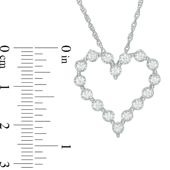 1/2 CT. T.w. Diamond Heart Pendant in 10K White Gold