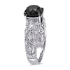 Thumbnail Image 2 of 3 CT. T.W. Enhanced Black and White Diamond Vintage-Style Engagement Ring in 10K White Gold