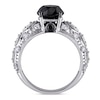 Thumbnail Image 3 of 3 CT. T.W. Enhanced Black and White Diamond Vintage-Style Engagement Ring in 10K White Gold