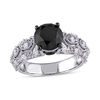 Thumbnail Image 0 of 3 CT. T.W. Enhanced Black and White Diamond Vintage-Style Engagement Ring in 10K White Gold