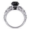 Thumbnail Image 2 of 3 CT. T.W. Enhanced Black and White Diamond Vintage-Style Engagement Ring in 10K White Gold