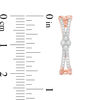 Thumbnail Image 2 of 1/5 CT. T.W. Diamond Marquise Split Hoop Earrings in 10K Rose Gold