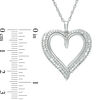 Thumbnail Image 2 of 1/2 CT. T.W. Baguette and Round Diamond Heart Pendant in 10K White Gold