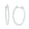 Thumbnail Image 0 of 1/4 CT. T.W. Diamond Hoop Earrings in Sterling Silver