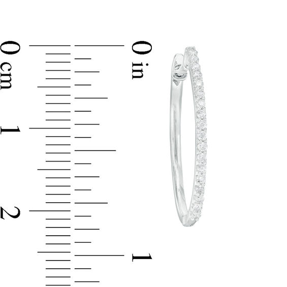 1/ CT. T.w. Diamond Hoop Earrings in Sterling Silver