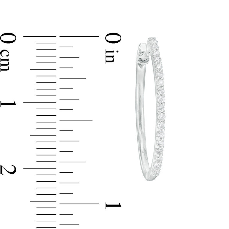 1/4 CT. T.W. Diamond Hoop Earrings in Sterling Silver