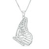 Thumbnail Image 1 of Etched Butterfly Locket in Sterling Silver