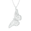 Thumbnail Image 2 of Etched Butterfly Locket in Sterling Silver