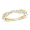 Thumbnail Image 0 of 1/4 CT. T.W. Diamond Twist Contour Wedding Band in 14K Gold