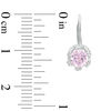 Thumbnail Image 1 of 5.0mm Lab-Created Pink Sapphire Crown Drop Earrings in Sterling Silver