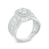 Thumbnail Image 2 of 2 CT. T.W. Composite Diamond Oval Frame Multi-Row Shank Ring in 10K White Gold