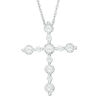 Thumbnail Image 1 of 1/3 CT. T.W. Diamond Cross Pendant in 10K White Gold