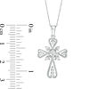 Thumbnail Image 2 of 1/5 CT. T.W. Diamond Heart Cross Pendant in 10K White Gold
