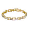 Thumbnail Image 0 of Men's 1 CT. T.W. Champagne and White Diamond Double Row Link Bracelet in 10K Gold - 8.5"