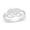 Thumbnail Image 1 of 1/10 CT. T.W. Diamond Layered Crossover Ring in Sterling Silver
