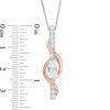 Thumbnail Image 4 of Ever Us® 7/8 CT. T.W. Two-Stone Diamond Linear Swirl Pendant in 14K Two-Tone Gold - 19"