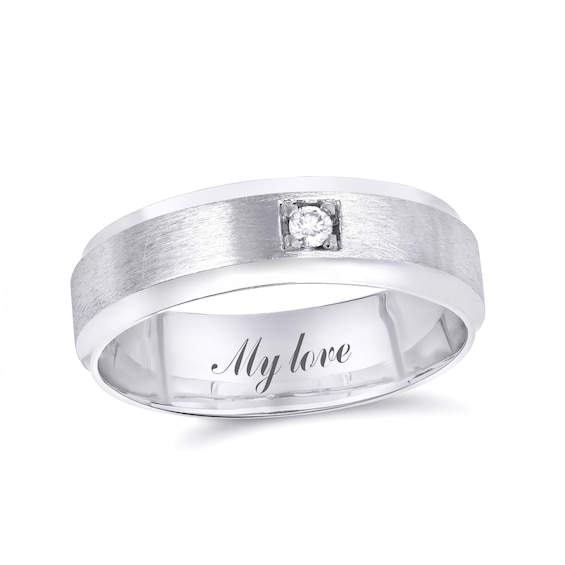 6.0mm Diamond Accent Wedding Band (1 Line)