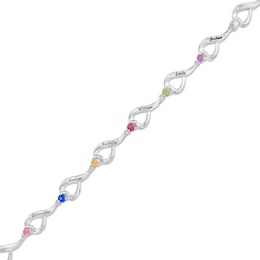 Mother's Engravable Birthstone Bracelet (3-10 Stones and Names) - 7.75&quot;