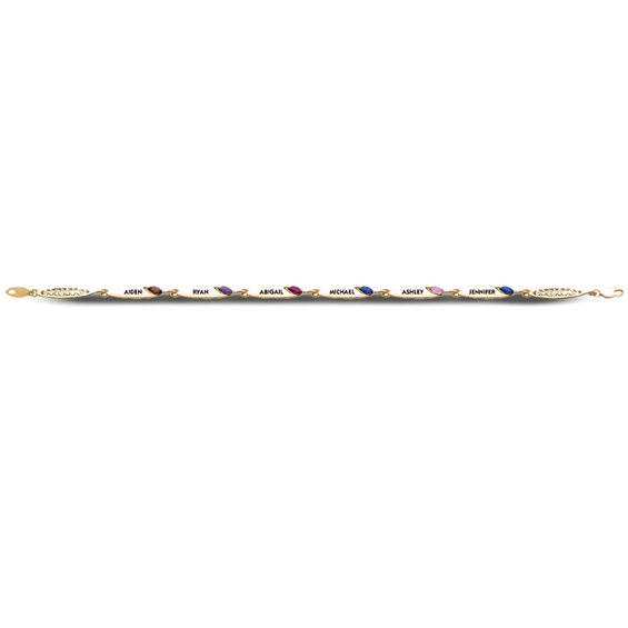 Bar And Birthstone Personalised Bracelet Set  Bloom Boutique