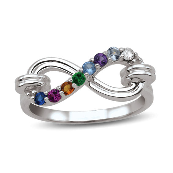 Mother's Birthstone Infinity Ring (8 Stones)